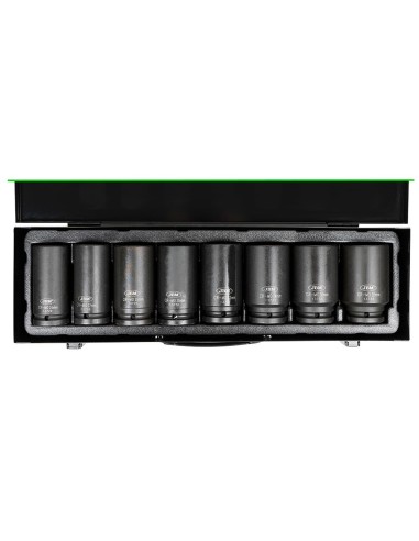 SET DE 8 VASOS DE IMPACTO LARGOS HEXAGONALES DE 3/4"