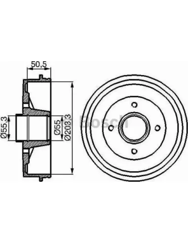 Tambor de freno Bosch 986477108