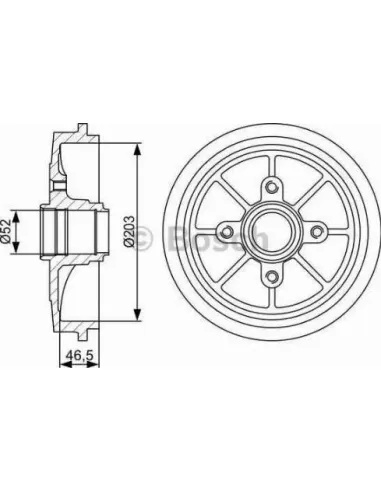 Tambor de freno Bosch 986477126