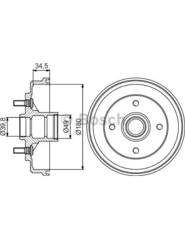 Tambor de freno Bosch 986477159