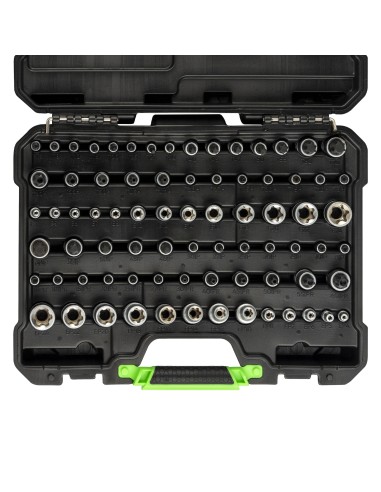 MALETÍN DE VASOS Y PUNTAS TORX / TORX PLUS DE 77 PIEZAS