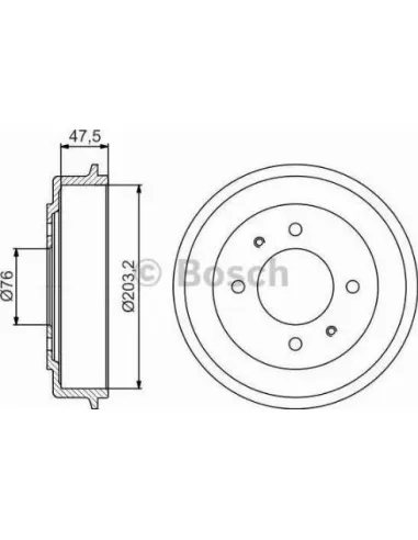 Tambor de freno Bosch 986477180