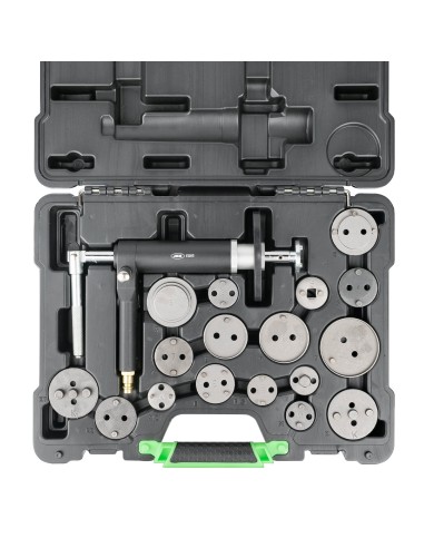 KIT REPOSICIONADOR PARA PISTONES DE FRENO CON PISTOLA 18PCS