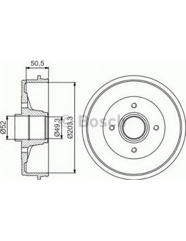 Tambor de freno Bosch 986477197
