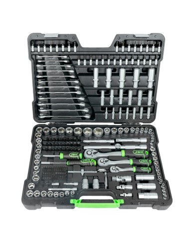 54034 MALETÍN DE HERRAMIENTAS DE 216 PIEZAS + 53010 ESTUCHE DE DESTORNILLADORES 20 EN 1 + GORRO