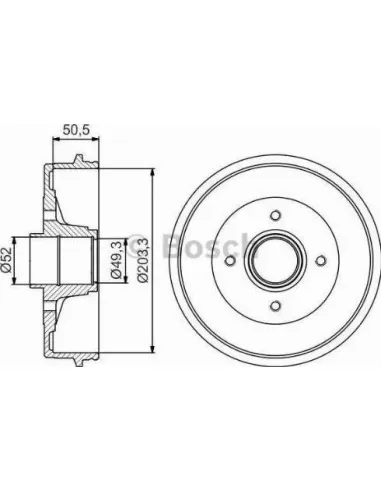 Tambor de freno Bosch 986477211