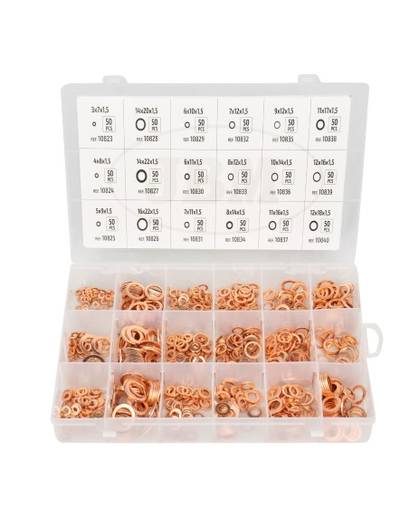 ESTUCHE DE ARANDELAS DE COBRE 900PCS