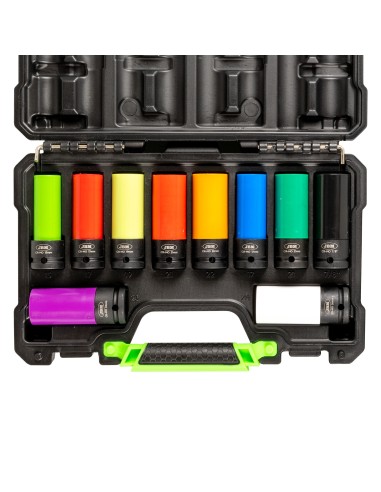 SET DE 10 VASOS DE IMPACTO DE 1/2" ESPECIAL EXTRACCIÓN RUEDAS