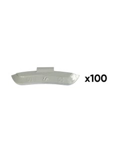 CAJA DE 100 CONTRAPESAS ZINC GRAPA 50GR. ESPECIAL LLANTA UNIVERSAL
