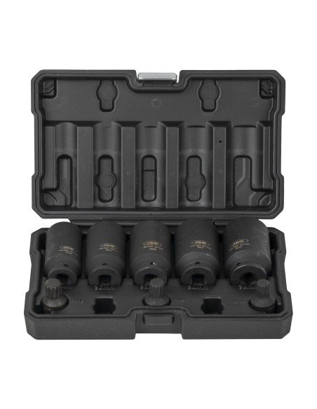 SET DE 5 VASOS HEXAGONALES Y 3 PUNTAS DE IMPACTO XZN DE 1/2"