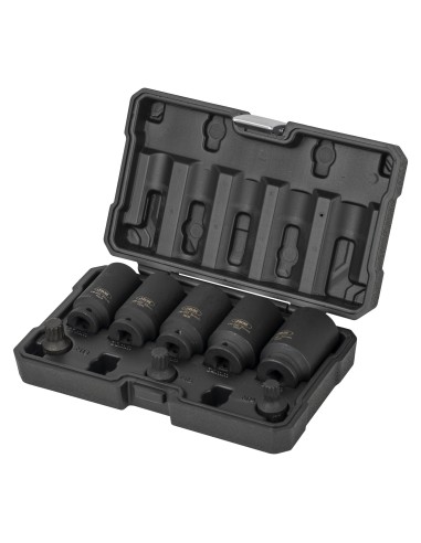 SET DE 5 VASOS HEXAGONALES Y 3 PUNTAS DE IMPACTO XZN DE 1/2"