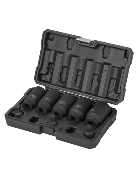 SET DE 5 VASOS HEXAGONALES Y 3 PUNTAS DE IMPACTO XZN DE 1/2"