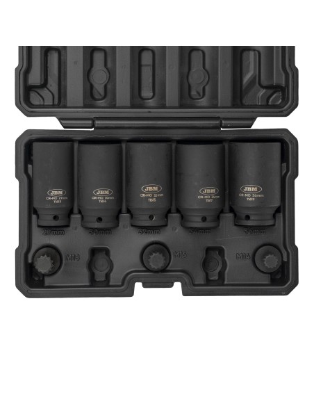 SET DE 5 VASOS HEXAGONALES Y 3 PUNTAS DE IMPACTO XZN DE 1/2"