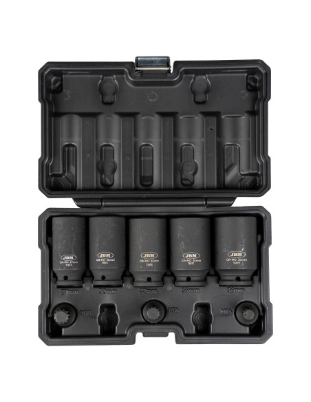 SET DE 5 VASOS Y 3 PUNTAS DE IMPACTO XZN DE 1/2"