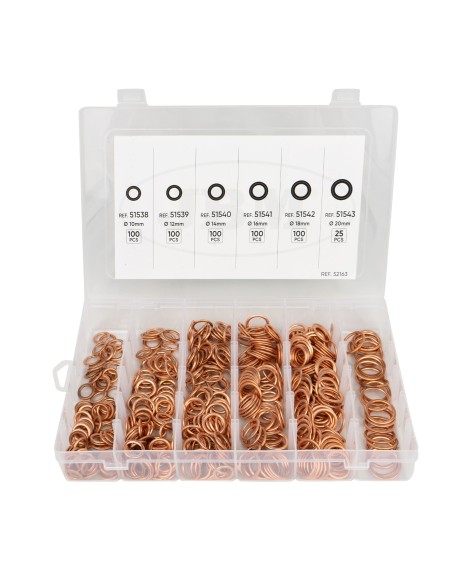 ESTUCHE DE ARANDELAS DE COBRE PARA TAPÓN DE CÁRTER 525PCS