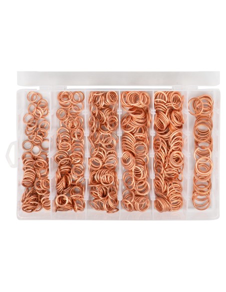 ESTUCHE DE ARANDELAS DE COBRE PARA TAPÓN DE CÁRTER 525PCS