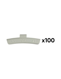 CAJA DE 100 CONTRAPESAS ZINC GRAPA 45GR. ESPECIAL LLANTA ALEACIÓN
