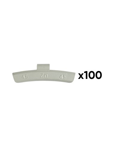 CAJA DE 100 CONTRAPESAS ZINC GRAPA 45GR. ESPECIAL LLANTA ALEACIÓN