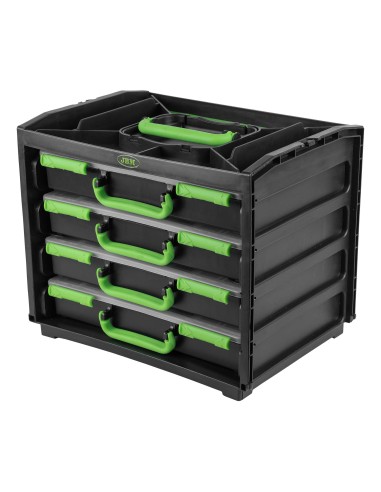 CAJA CON 4 MALETINES DE PLÁSTICO EXTRAÍBLES