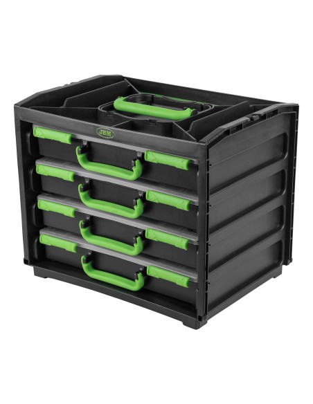 CAJA CON 4 MALETINES DE PLÁSTICO EXTRAÍBLES
