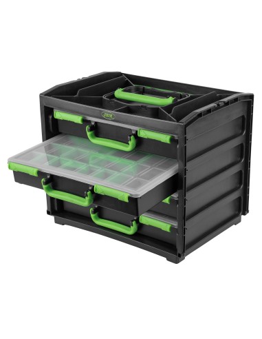 CAJA CON 4 MALETINES DE PLÁSTICO EXTRAÍBLES