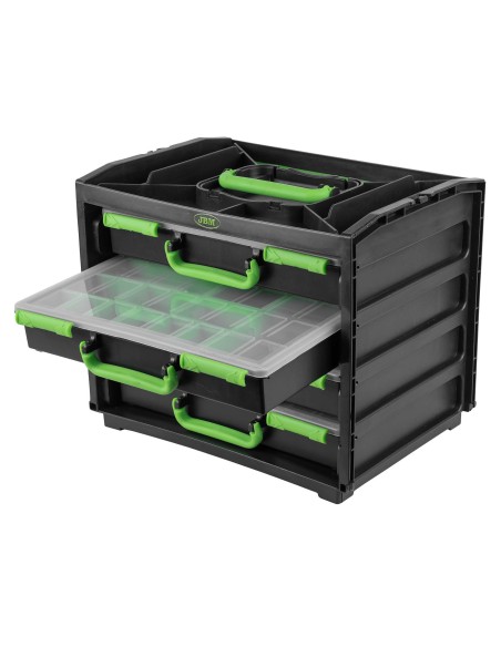 CAJA CON 4 MALETINES DE PLÁSTICO EXTRAÍBLES