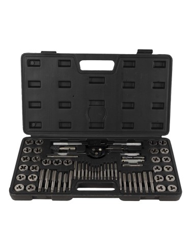ESTUCHE MÉTRICO CON 60 PIEZAS DE MACHOS Y TERRAJAS COMBINADO MÉTRICO Y PULGADA