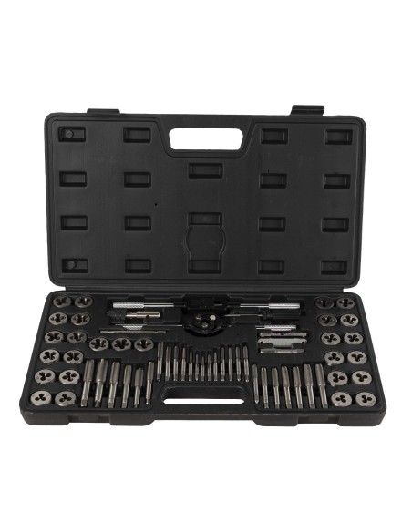 ESTUCHE MÉTRICO CON 60 PIEZAS DE MACHOS Y TERRAJAS COMBINADO MÉTRICO Y PULGADA