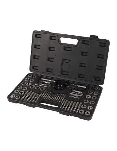 ESTUCHE MÉTRICO CON 60 PIEZAS DE MACHOS Y TERRAJAS COMBINADO MÉTRICO Y PULGADA