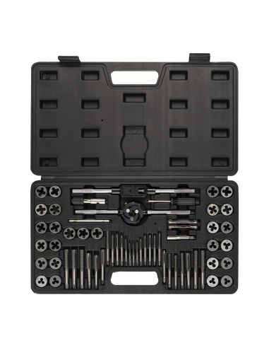 ESTUCHE MÉTRICO CON 60 PIEZAS DE MACHOS Y TERRAJAS COMBINADO MÉTRICO Y PULGADA