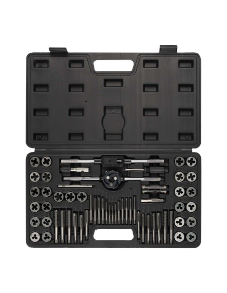 ESTUCHE MÉTRICO CON 60 PIEZAS DE MACHOS Y TERRAJAS COMBINADO MÉTRICO Y PULGADA