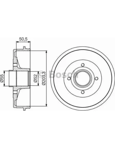 Tambor de freno Bosch 986477254
