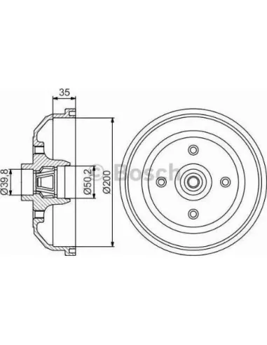 Tambor de freno Bosch 986477256