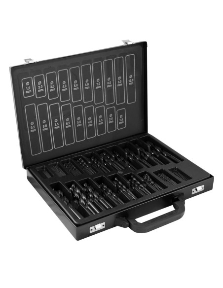 ESTUCHE DE BROCAS HELICOIDALES 1-10MM HSS 4241 NEGRO