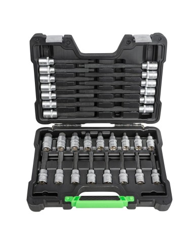 MALETÍN DE 30 PUNTAS DE 1/2" PARA TORNILLOS HEXAGONALES