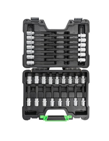 MALETÍN DE 30 PUNTAS DE 1/2" PARA TORNILLOS HEXAGONALES