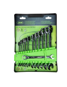 SET DE 12 LLAVES COMBINADAS CON TRINQUETE