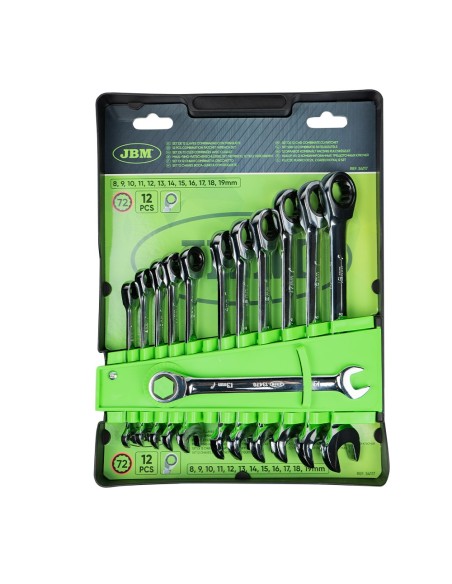 SET DE 12 LLAVES COMBINADAS CON TRINQUETE