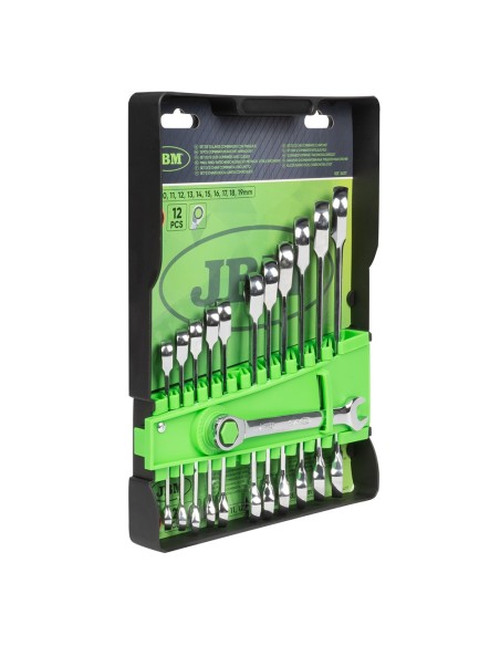 SET DE 12 LLAVES COMBINADAS CON TRINQUETE