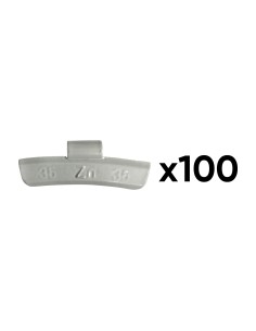 CAJA DE 100 CONTRAPESAS ZINC GRAPA 35GR. ESPECIAL LLANTA ALEACIÓN