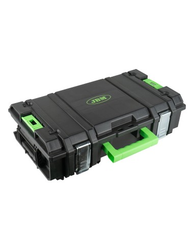 CAJA PARA HERRAMIENTAS APILABLE CON 2 ORGANIZADORES LATERALES DE PIEZAS (11 COMPARTIMENTOS)