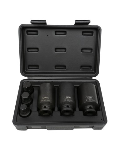 SET DE 3 VASOS Y 3 PUNTAS DE IMPACTO HEXAGONALES DE 1/2"