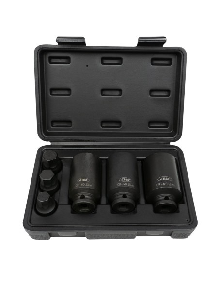 SET DE 3 VASOS Y 3 PUNTAS DE IMPACTO HEXAGONALES DE 1/2"