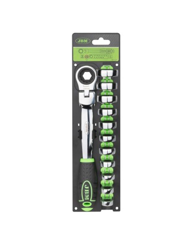 LLAVE DE TRINQUETE CON CABEZAL INTERCAMBIABLE 12 PCS