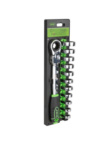 LLAVE DE TRINQUETE CON CABEZAL INTERCAMBIABLE 12 PCS