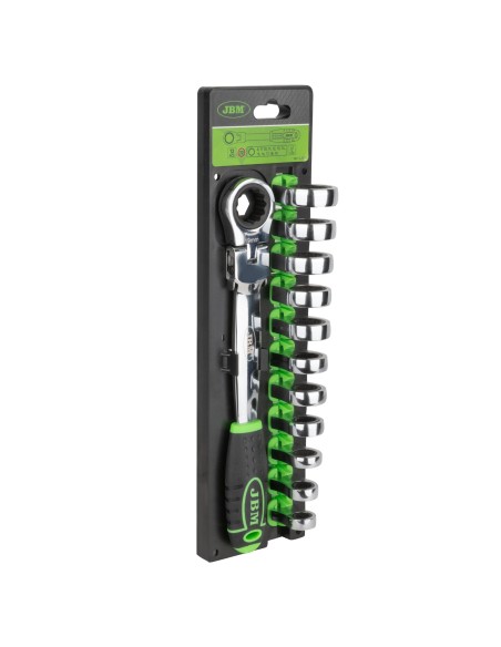 LLAVE DE TRINQUETE CON CABEZAL INTERCAMBIABLE 12 PCS