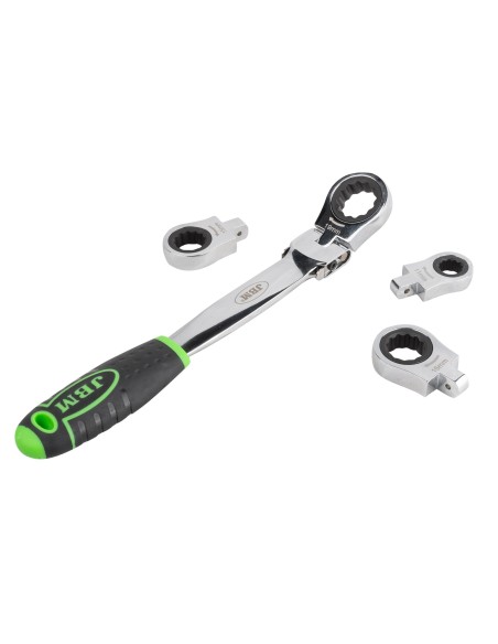 LLAVE DE TRINQUETE CON CABEZAL INTERCAMBIABLE 12 PCS