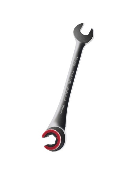 LLAVE DE TRINQUETE CON CABEZAL ABIERTO DE 15MM