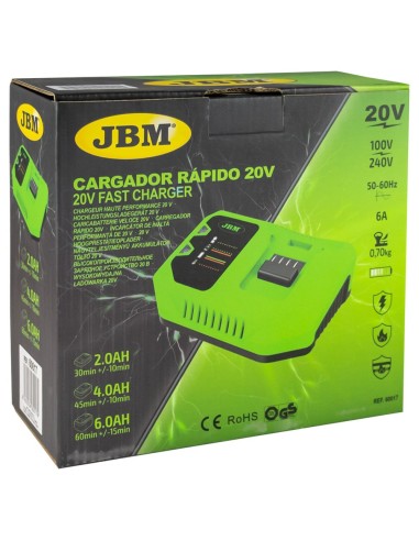 CARGADOR RÁPIDO 20V - 6A