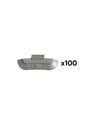 CAJA DE 100 CONTRAPESAS ZINC GRAPA 30GR. ESPECIAL LLANTA UNIVERSAL